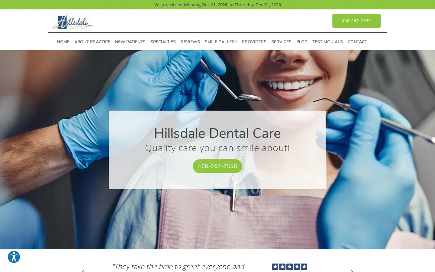 Homepage preview of Hillsdale Dental Care