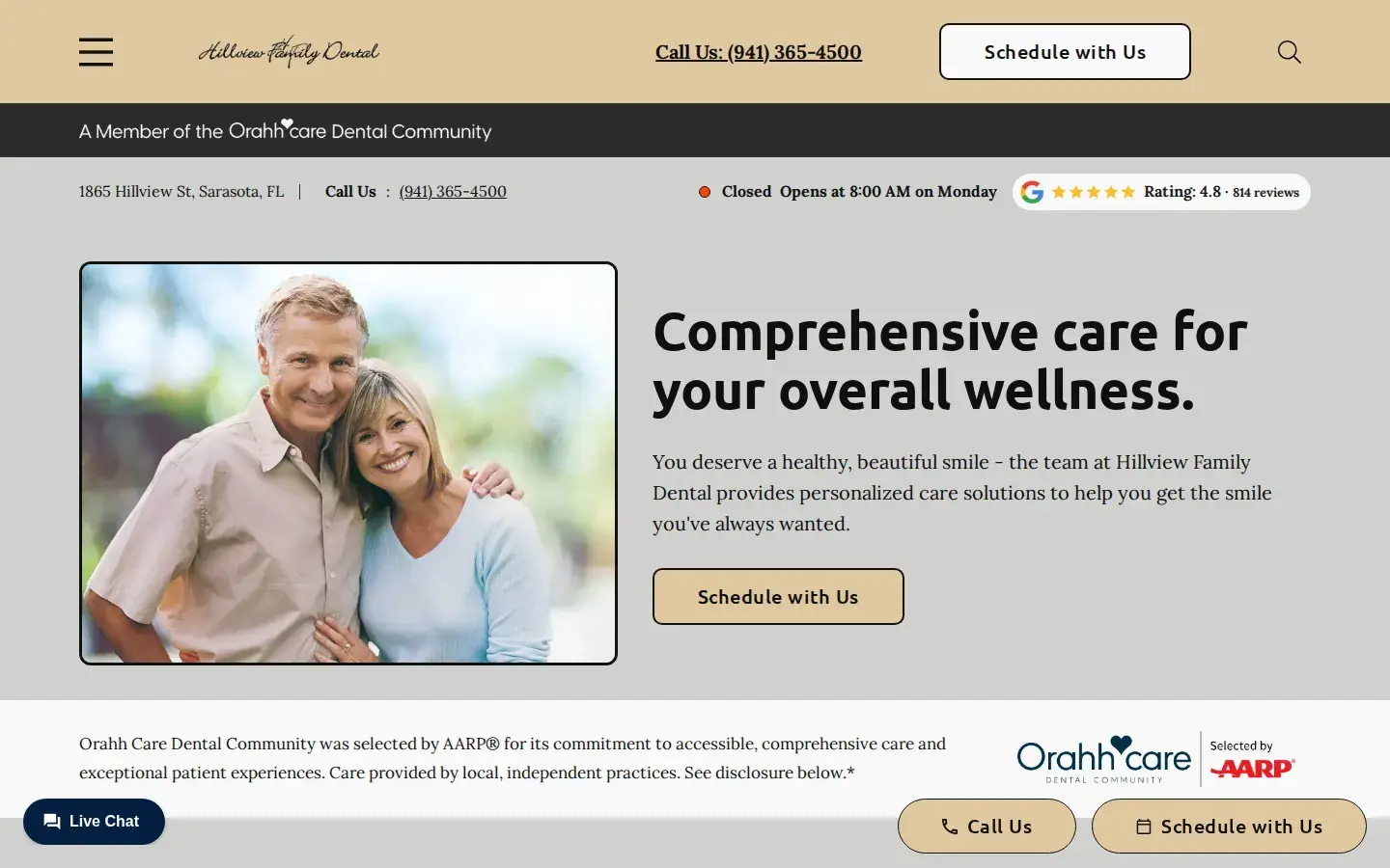 Homepage preview of Hillview Family Dental