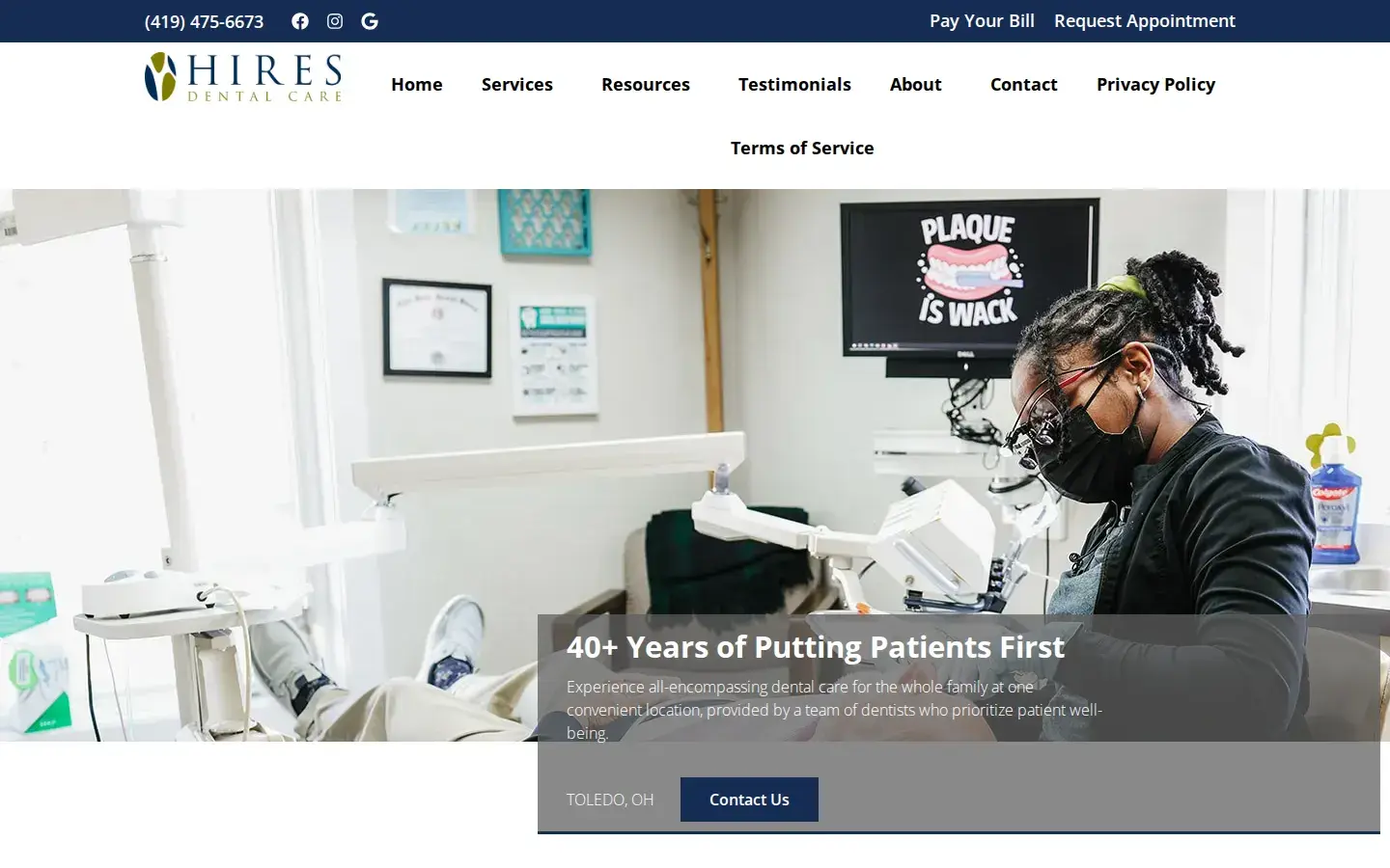 Homepage preview of Hires Dental Care