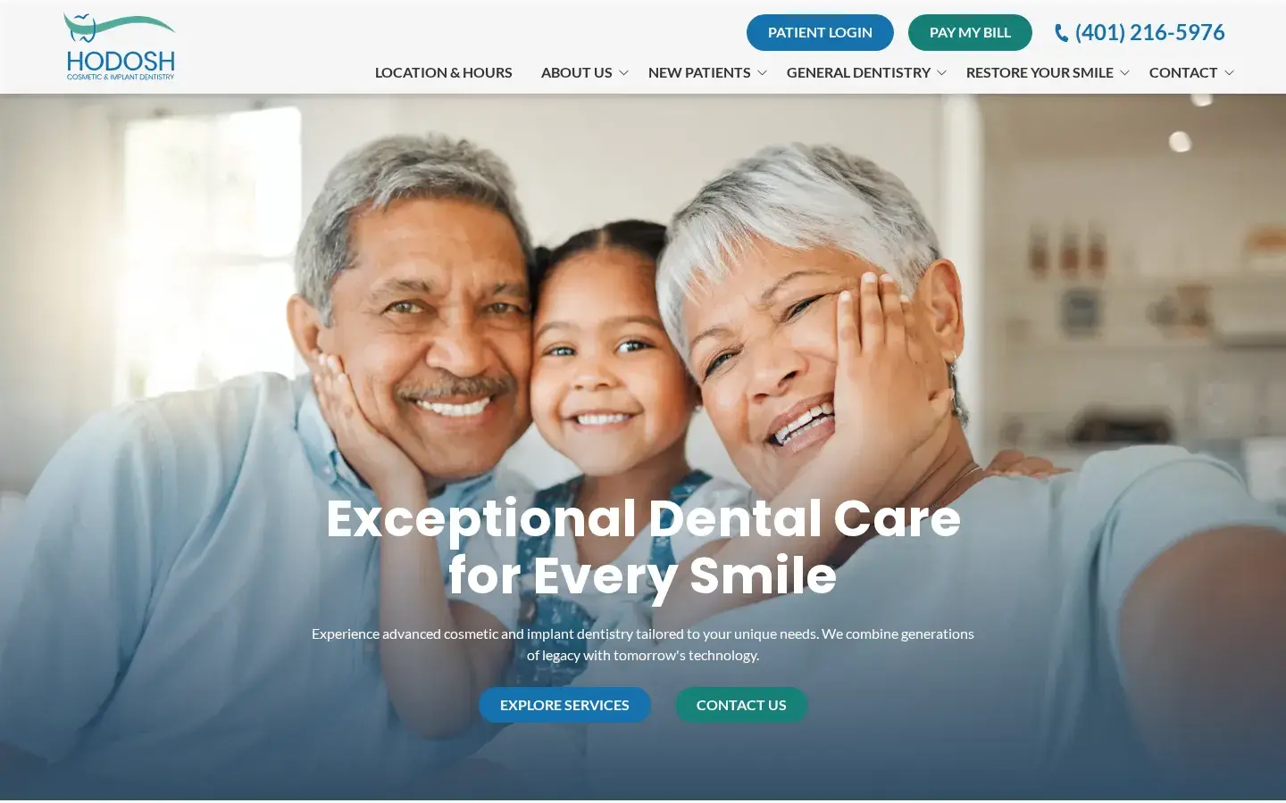 Homepage preview of Hodosh Cosmetic & Implant Dentistry