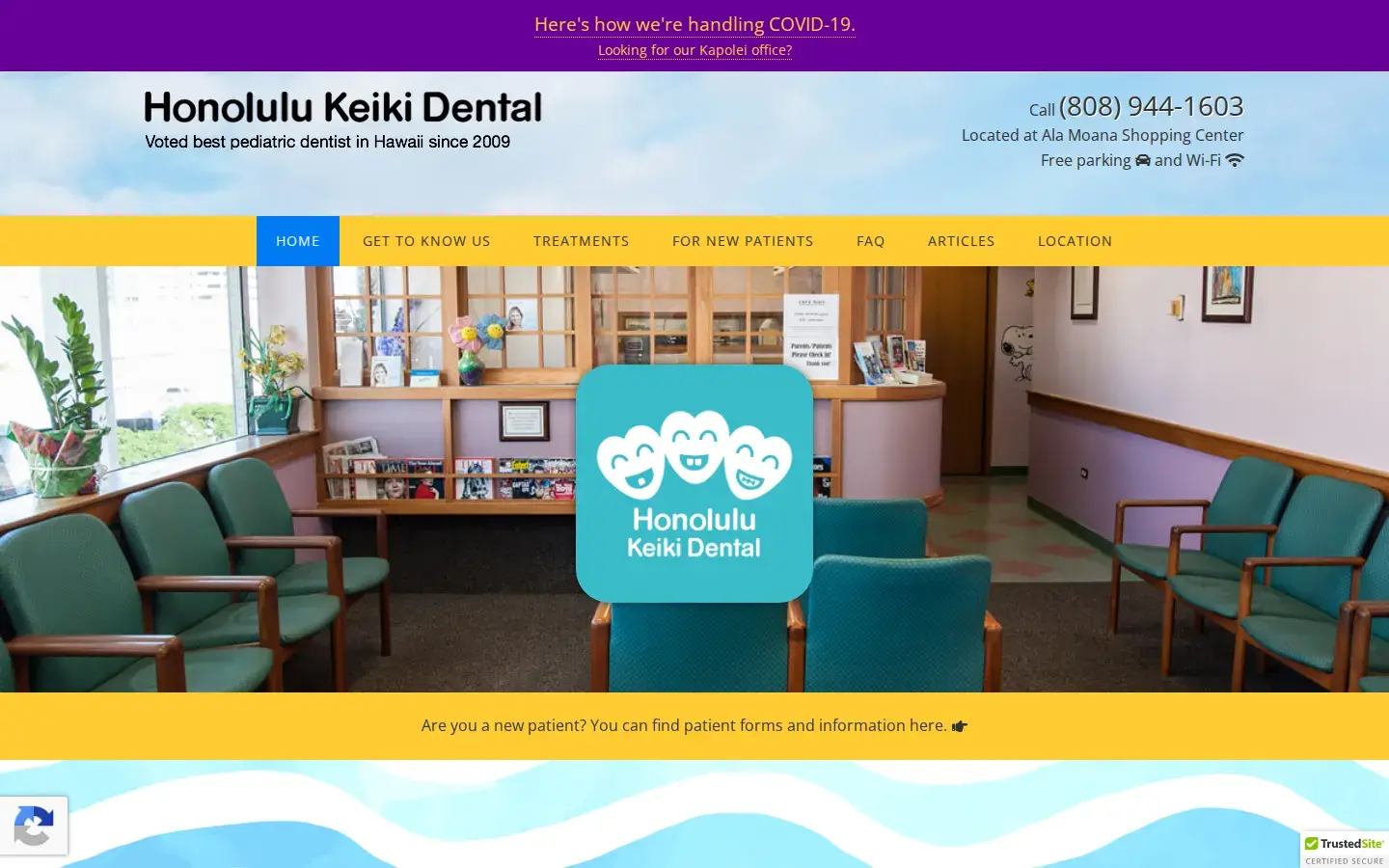 Homepage preview of Honolulu Keiki Dental