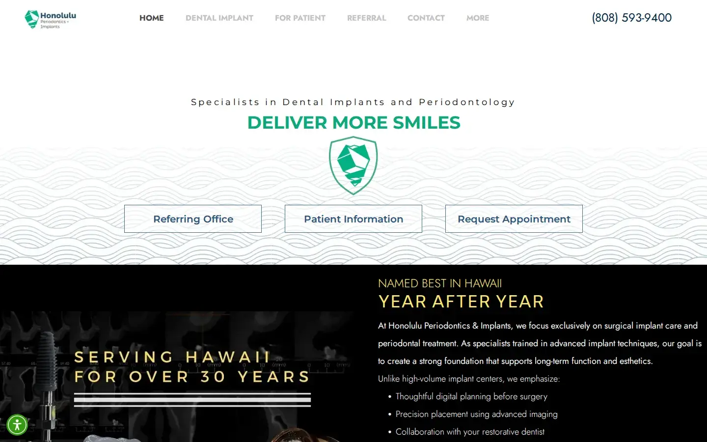 Homepage preview of Honolulu Periodontics And Implants: Dr. Kenneth Choy & Dr. Ray Liao