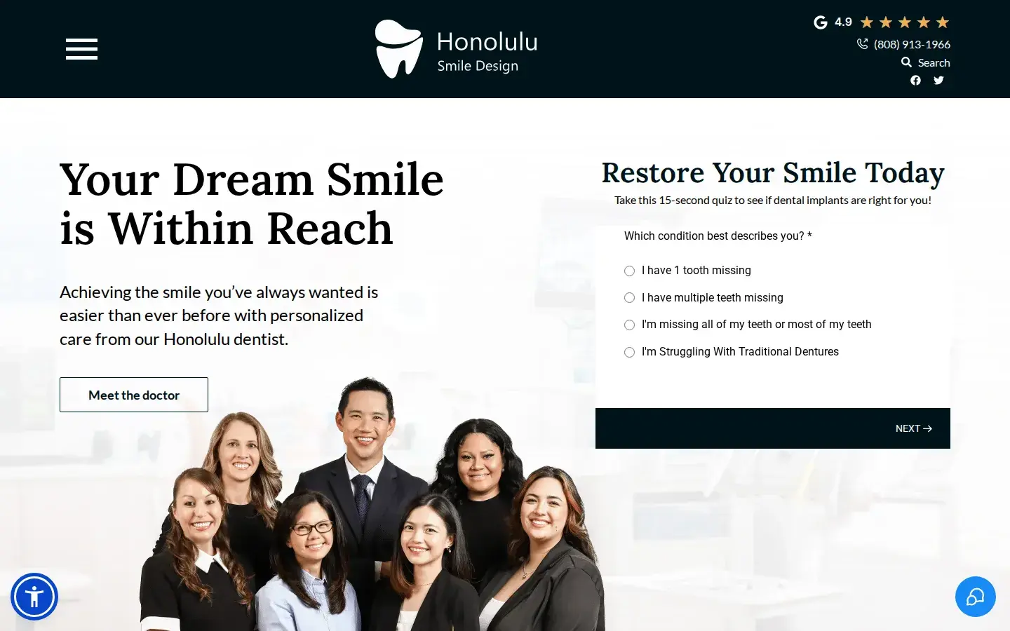 Homepage preview of Honolulu Smile Design - John Ha, DDS