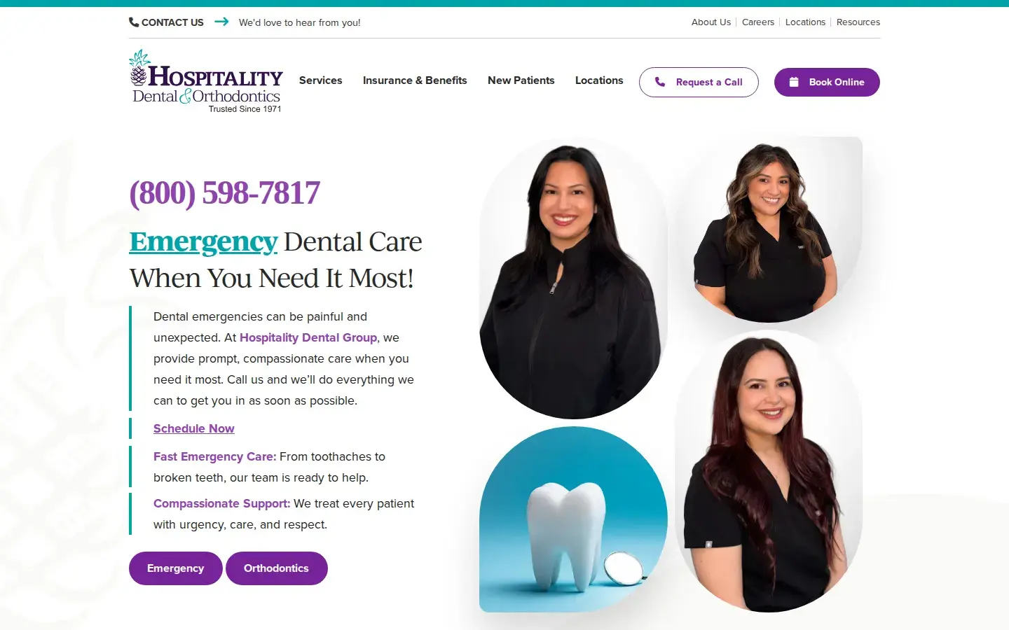 Homepage preview of Hospitality Dental & Orthodontics