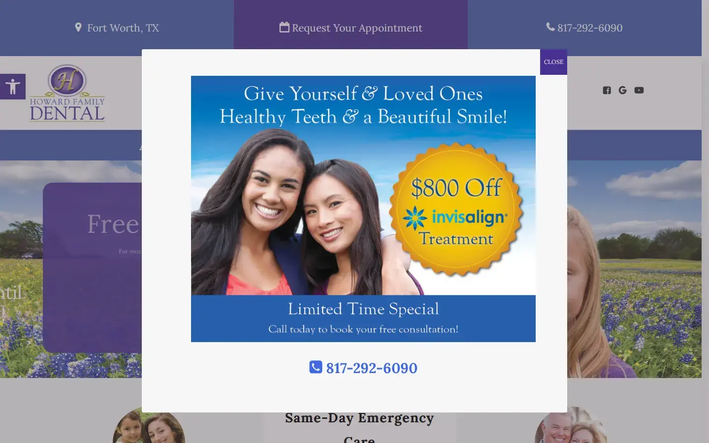 Homepage preview of Howard Family Dental