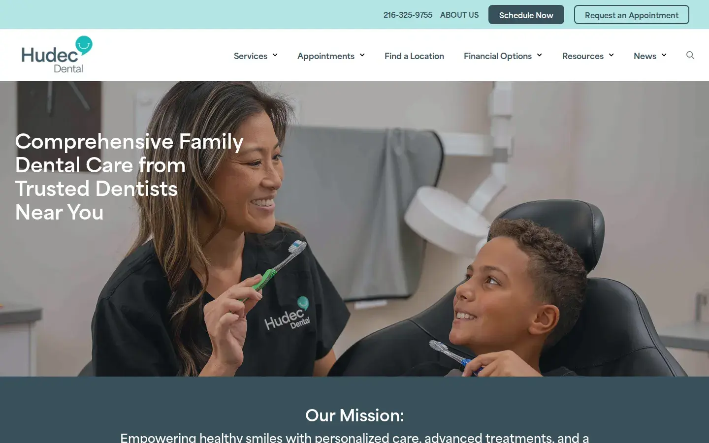 Homepage preview of Hudec Dental