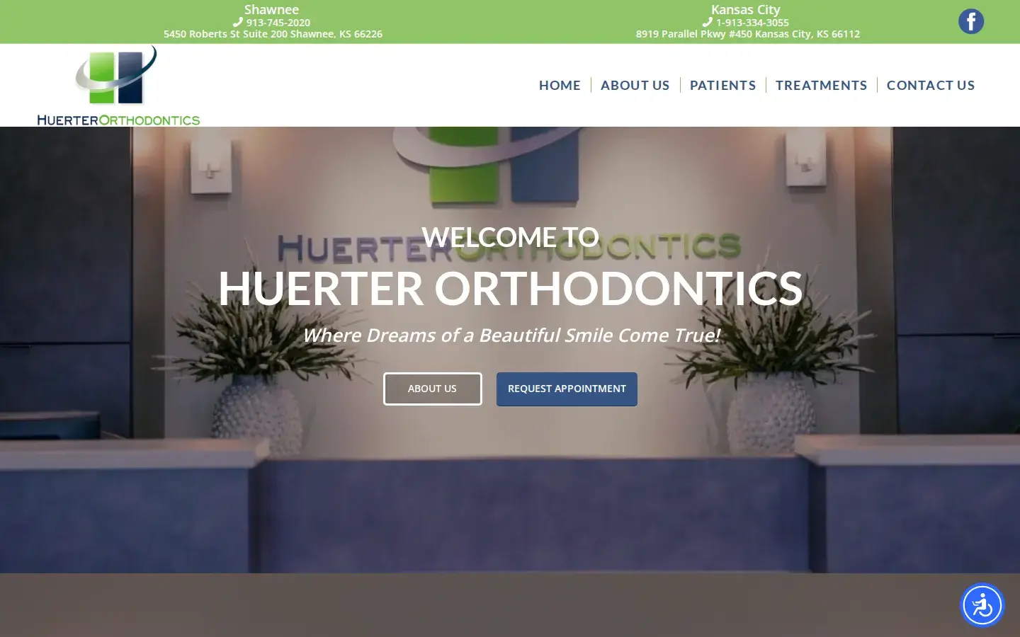 Homepage preview of Huerter Orthodontics