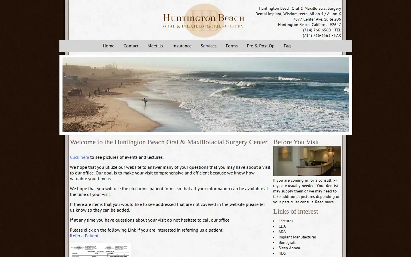 Homepage preview of Huntington Beach Oral and Maxillofacial Surgery