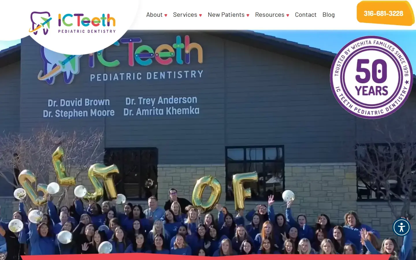Homepage preview of ICTeeth Pediatric Dentistry