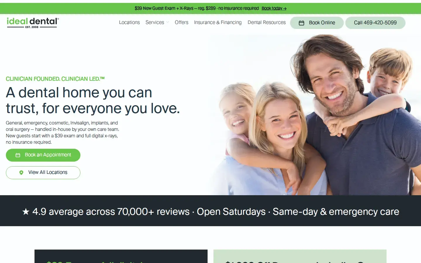 Homepage preview of Ideal Dental of Teasley
