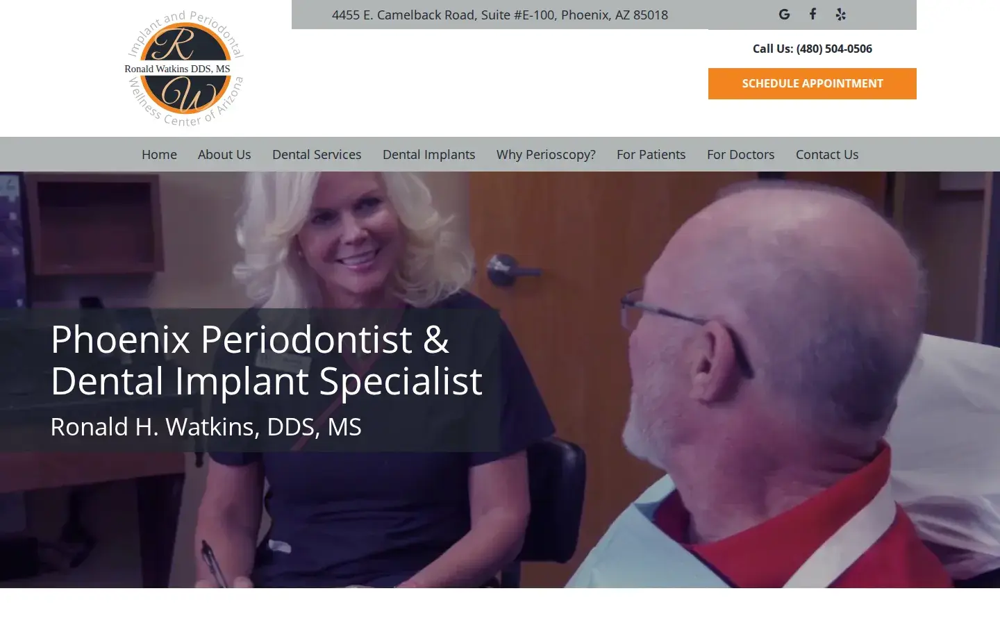 Homepage preview of Implant and Periodontal Wellness Center of Arizona: Dr. Ronald Watkins, DDS MS