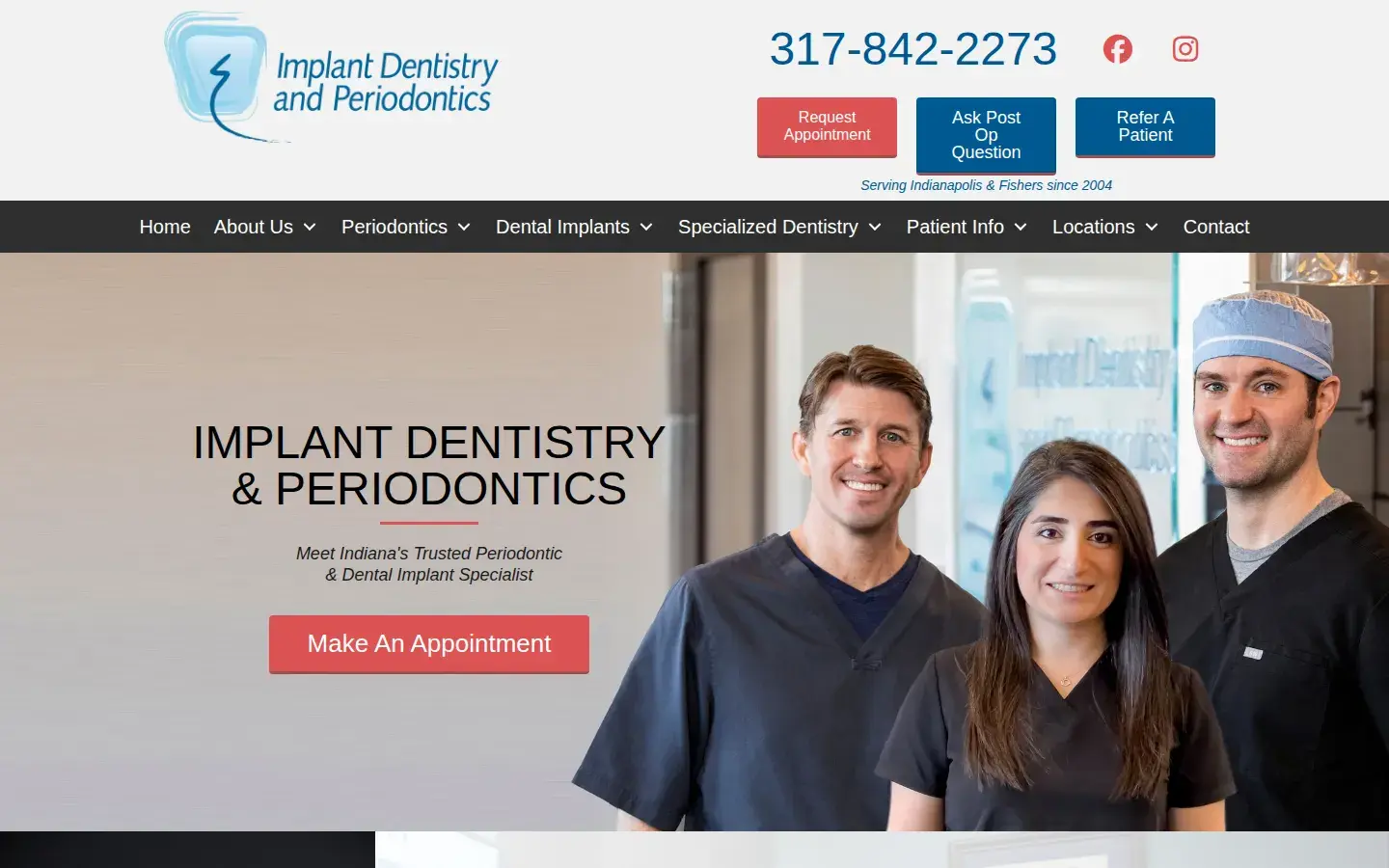 Homepage preview of Implant Dentistry and Periodontics – Indianapolis
