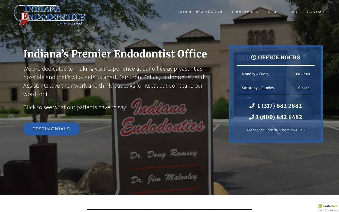 Homepage preview of Indiana Endodontics