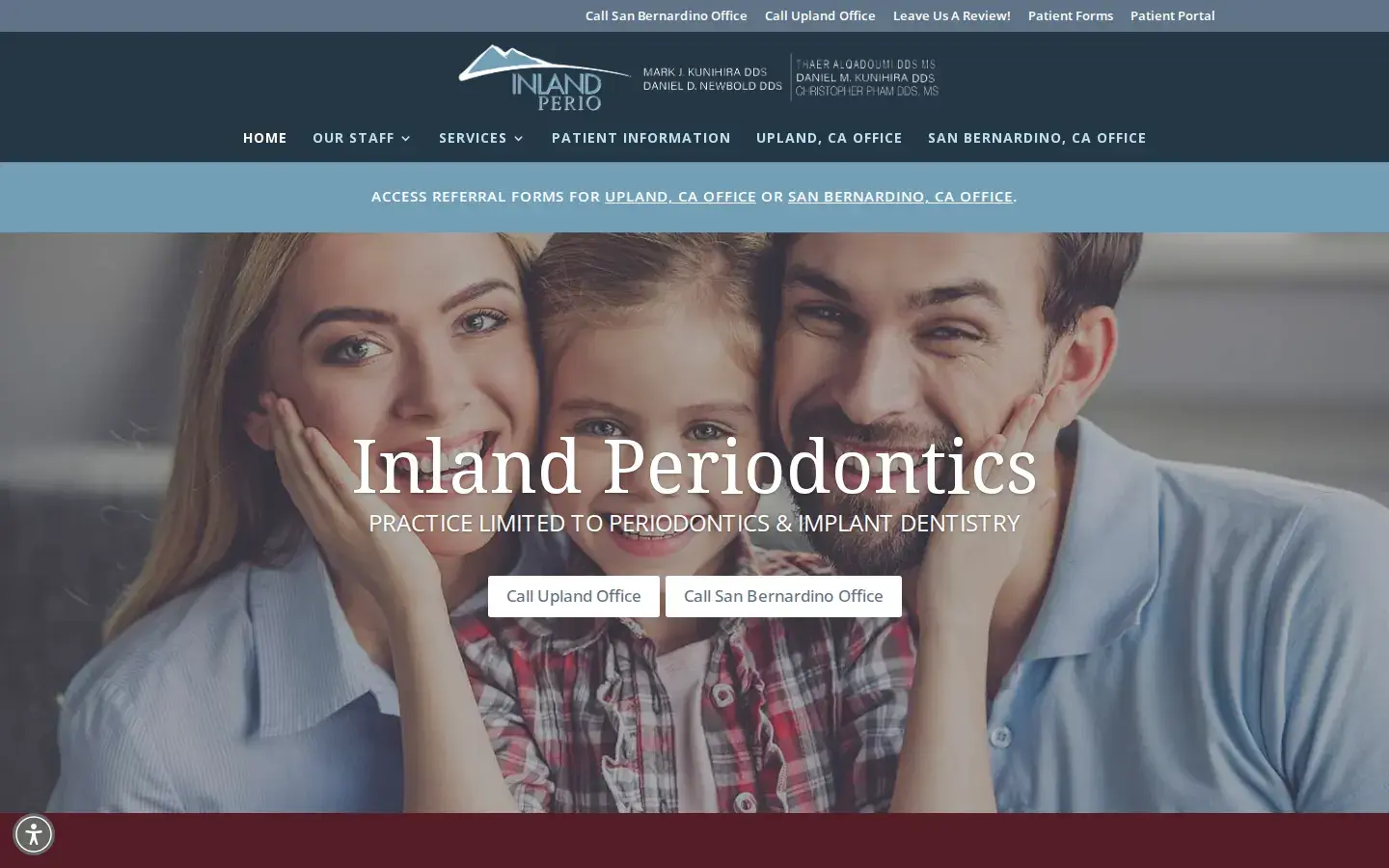 Homepage preview of Inland Periodontics