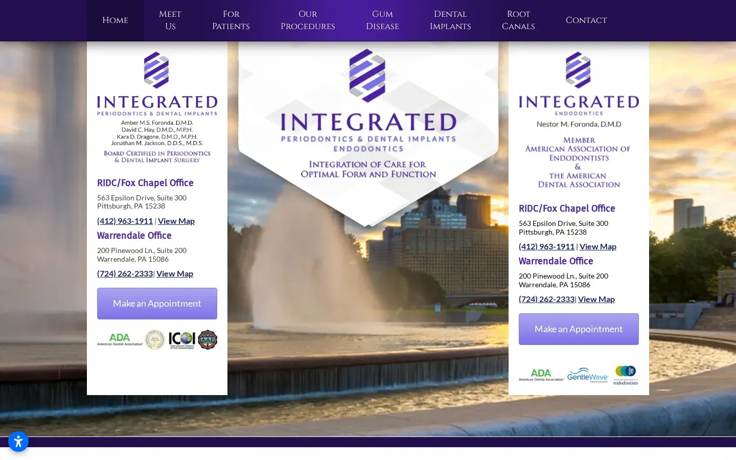 Homepage preview of Integrated Periodontics and Dental Implants