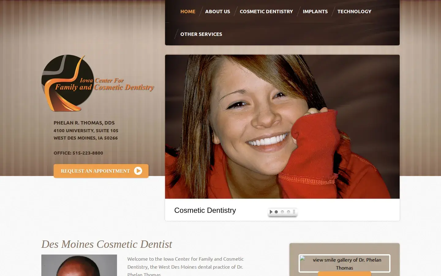 Homepage preview of Iowa Center For Family and Cosmetic Dentistry
