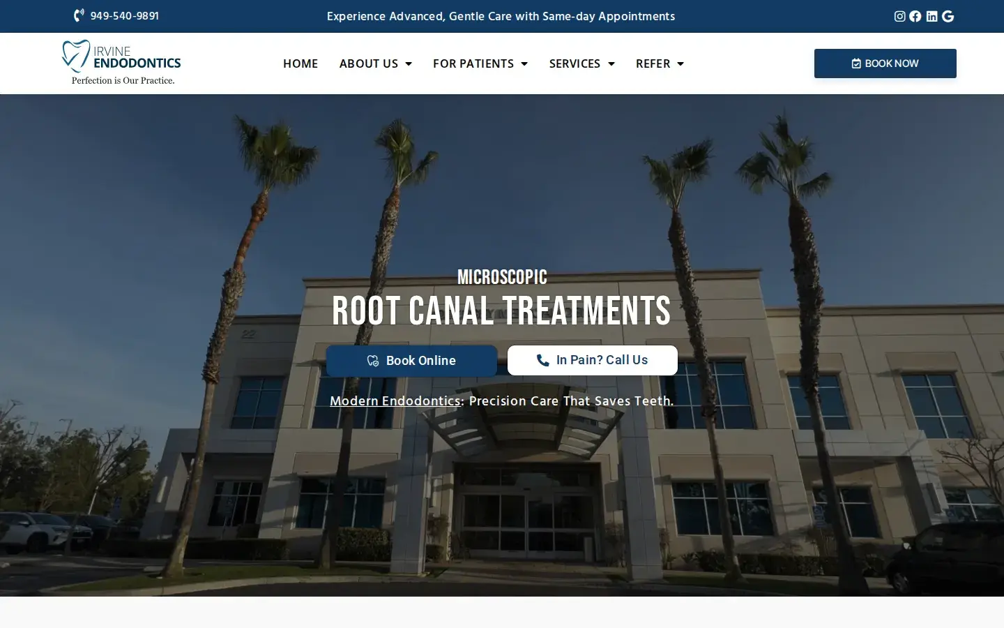Homepage preview of Irvine Endodontics