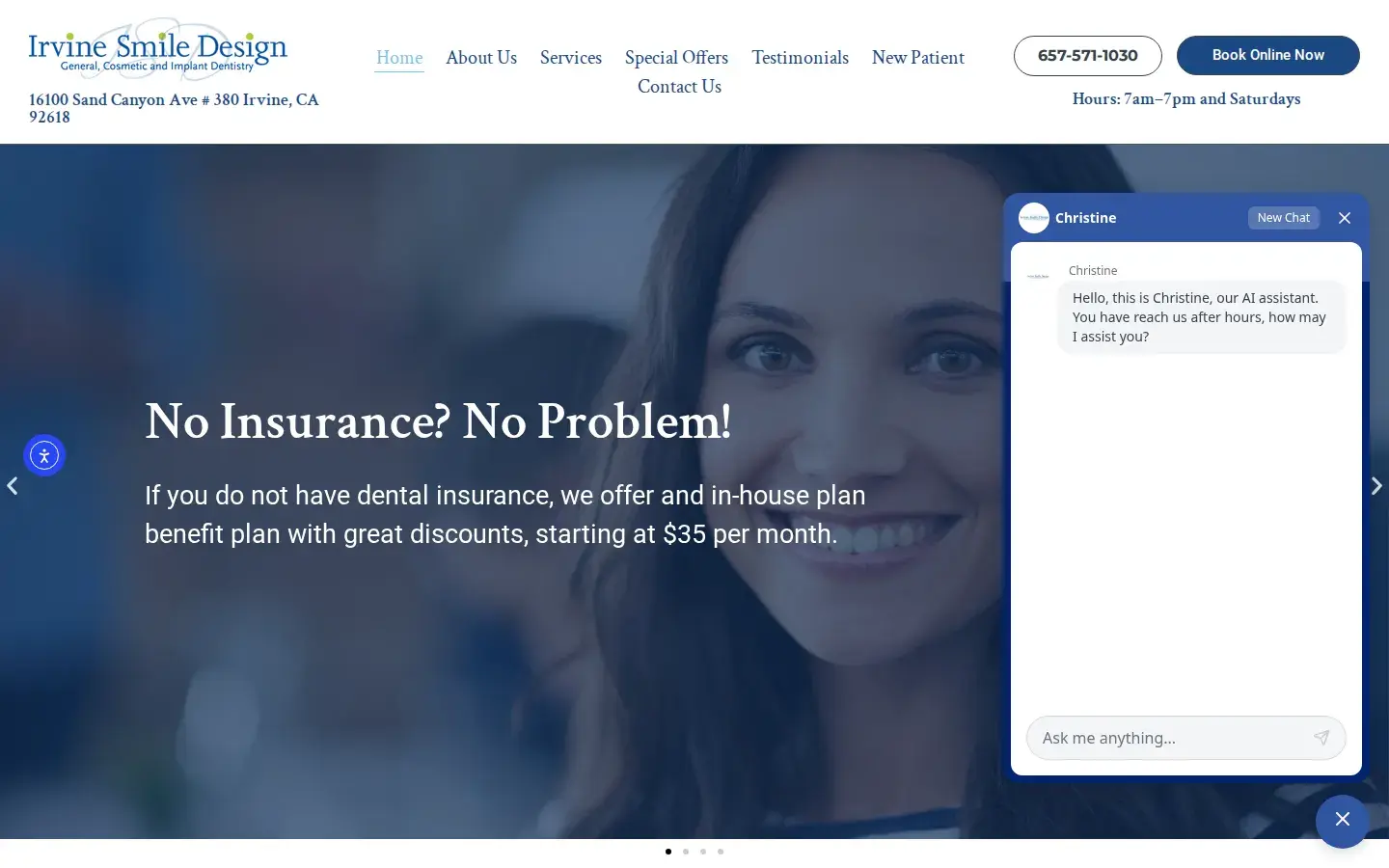 Homepage preview of Irvine Smile Design
