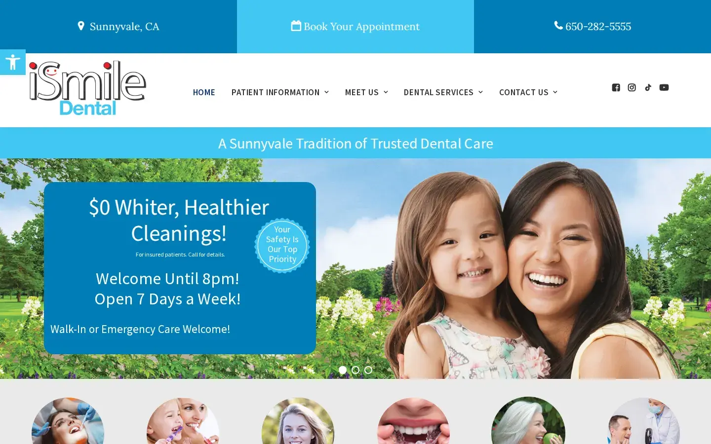 Homepage preview of iSmile Dental
