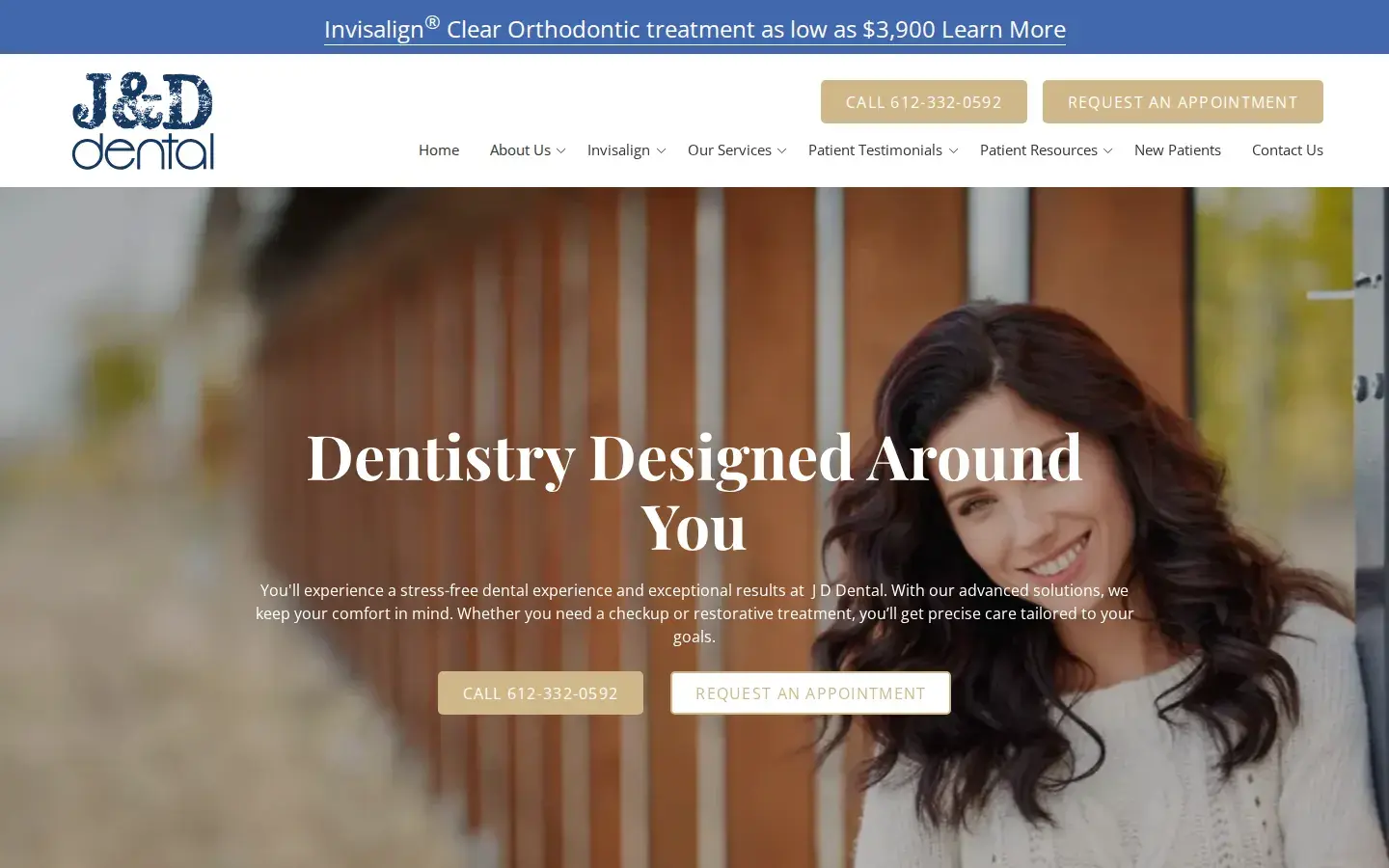 Homepage preview of J & D Dental