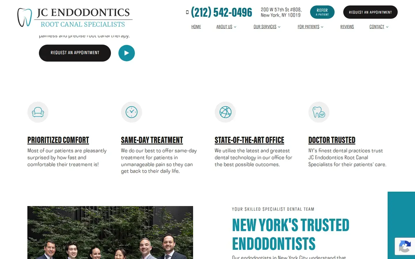 Homepage preview of JC Endodontics