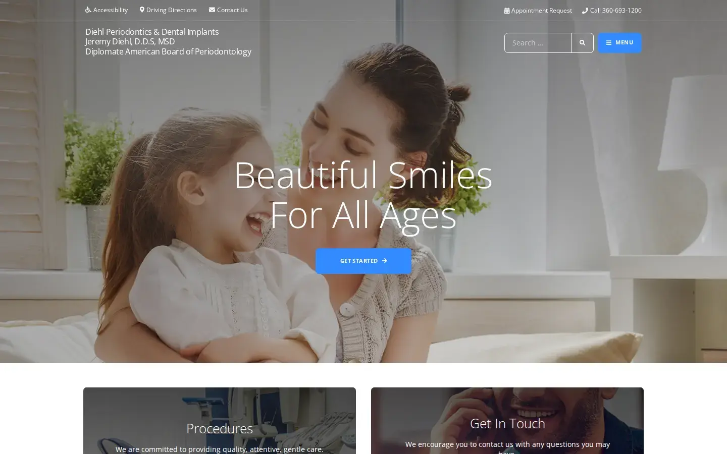 Homepage preview of Jeremy H. Diehl, DDS, MSD, PC