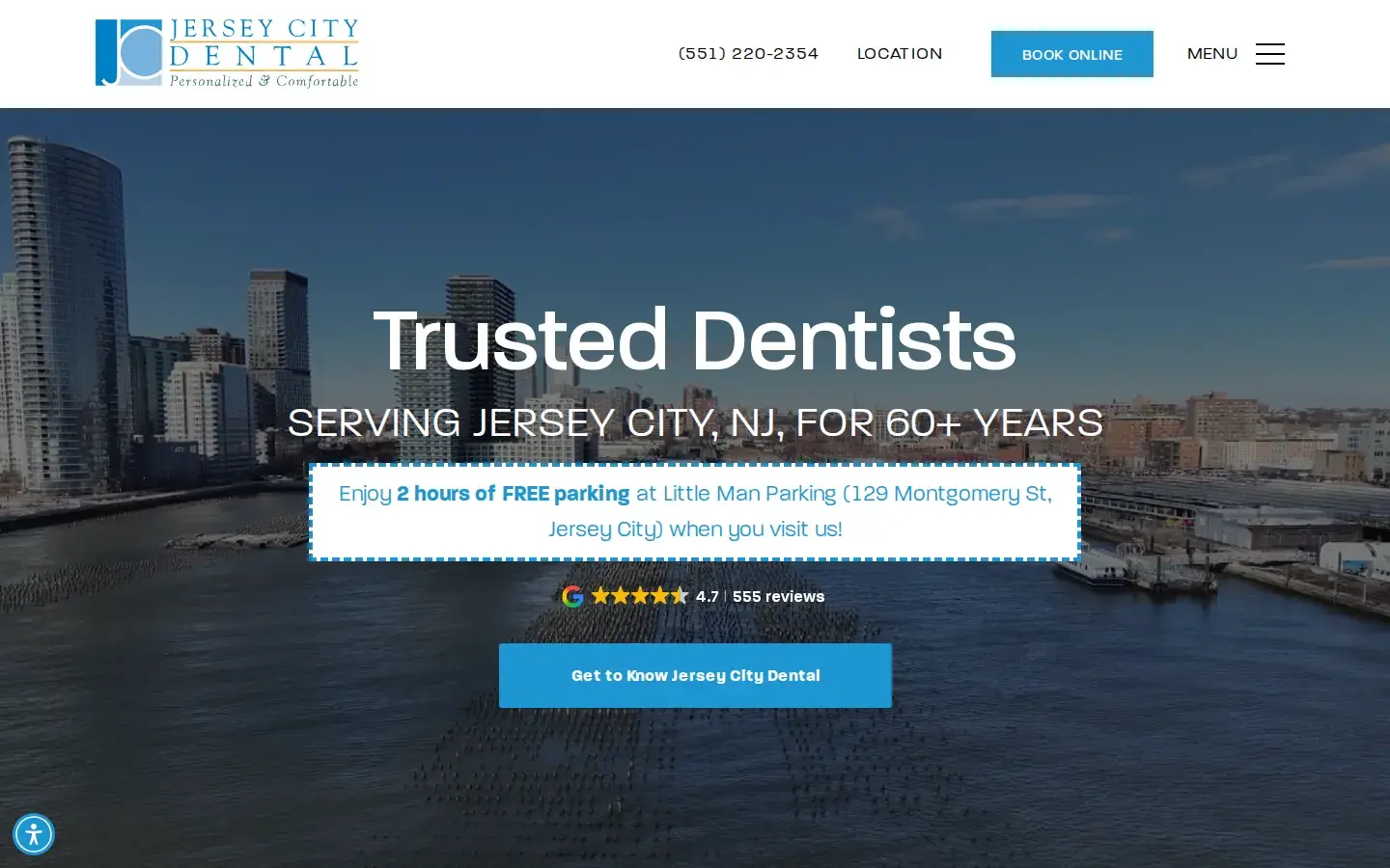 Homepage preview of Jersey City Dental