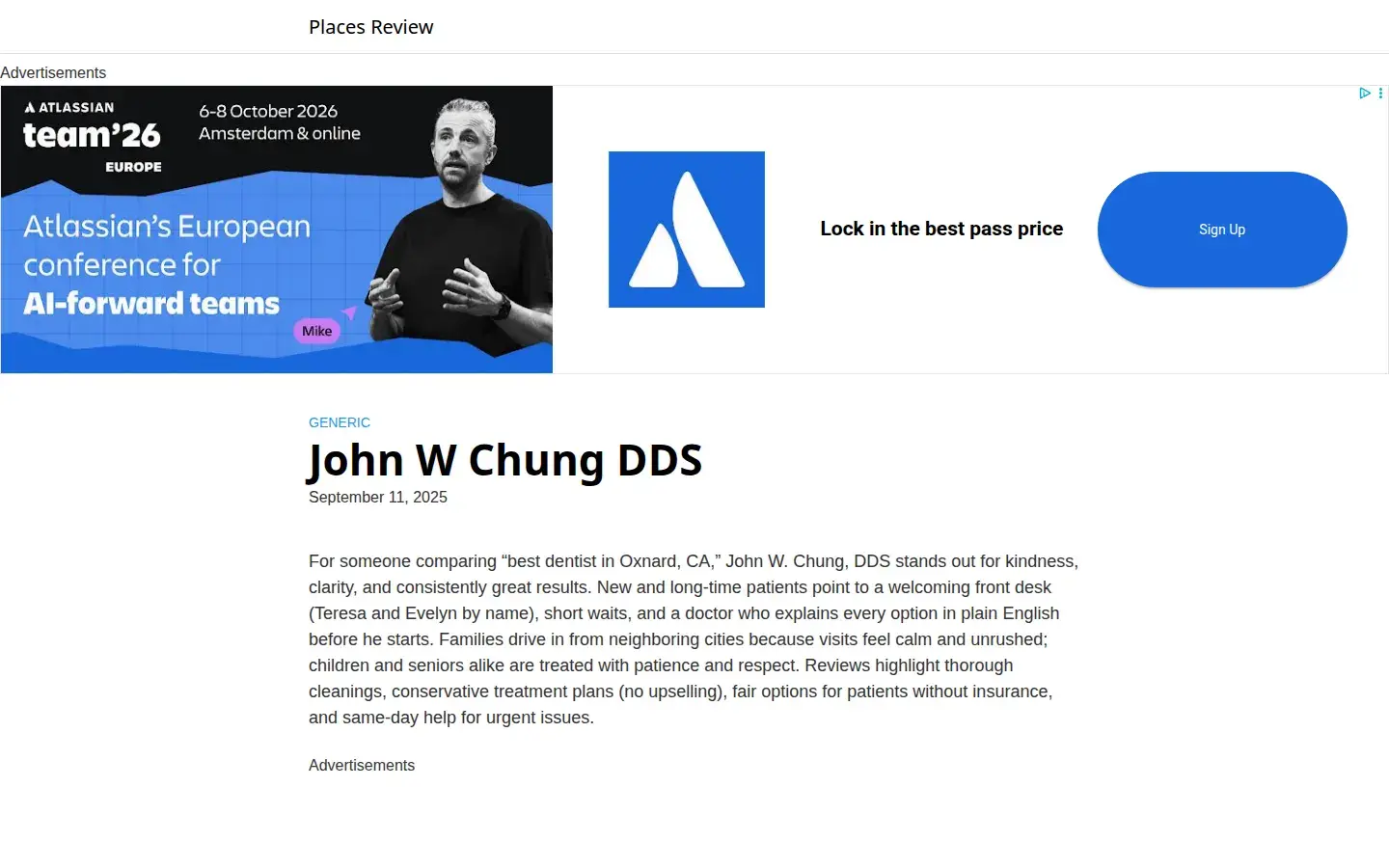 Homepage preview of John W Chung DDS General Dentistry