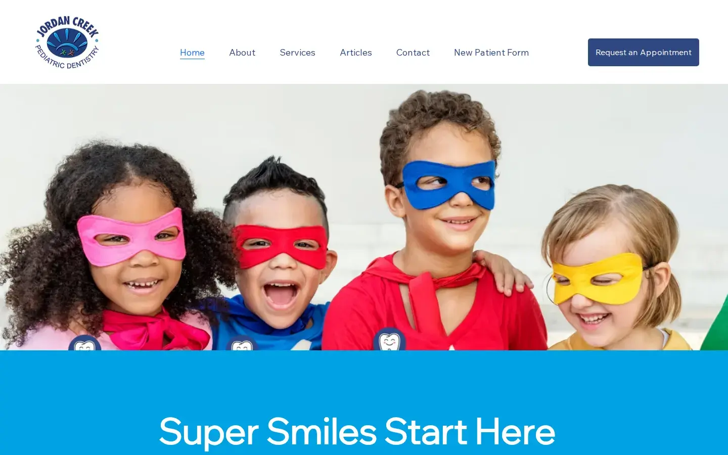 Homepage preview of Jordan Creek Pediatric Dentistry