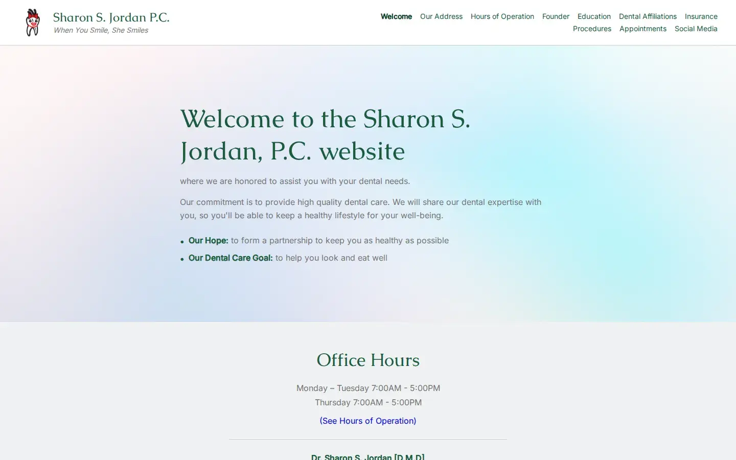 Homepage preview of Jordan Sharon S DMD