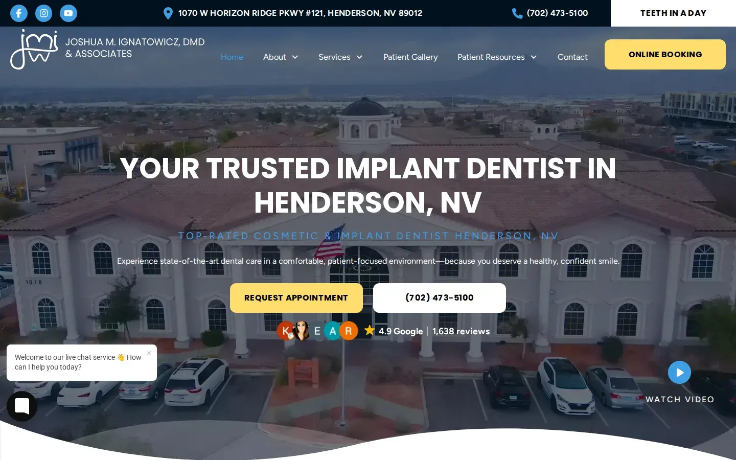 Homepage preview of Joshua M. Ignatowicz, DMD – Dental Implants Henderson NV
