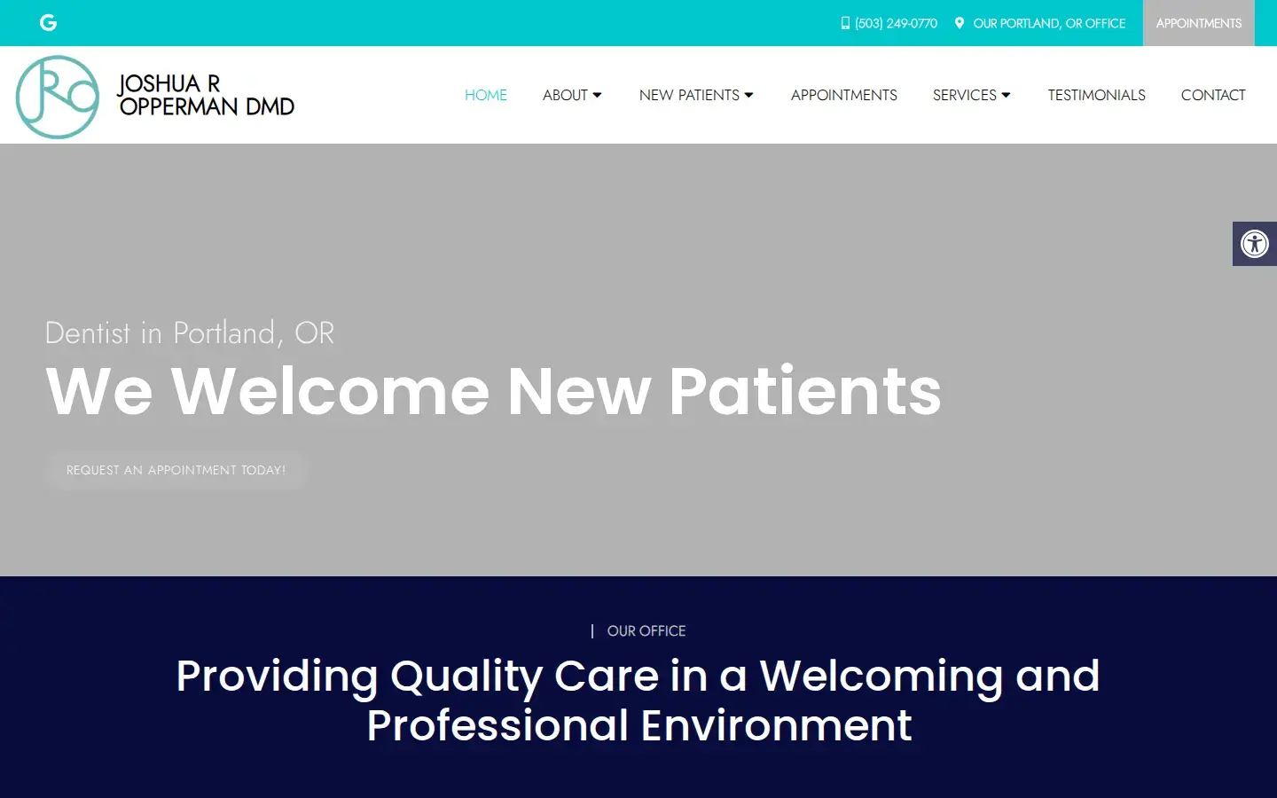 Homepage preview of Joshua R. Opperman, DMD