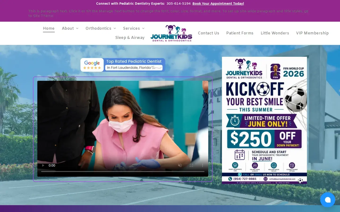 Homepage preview of Journey Kids Dental