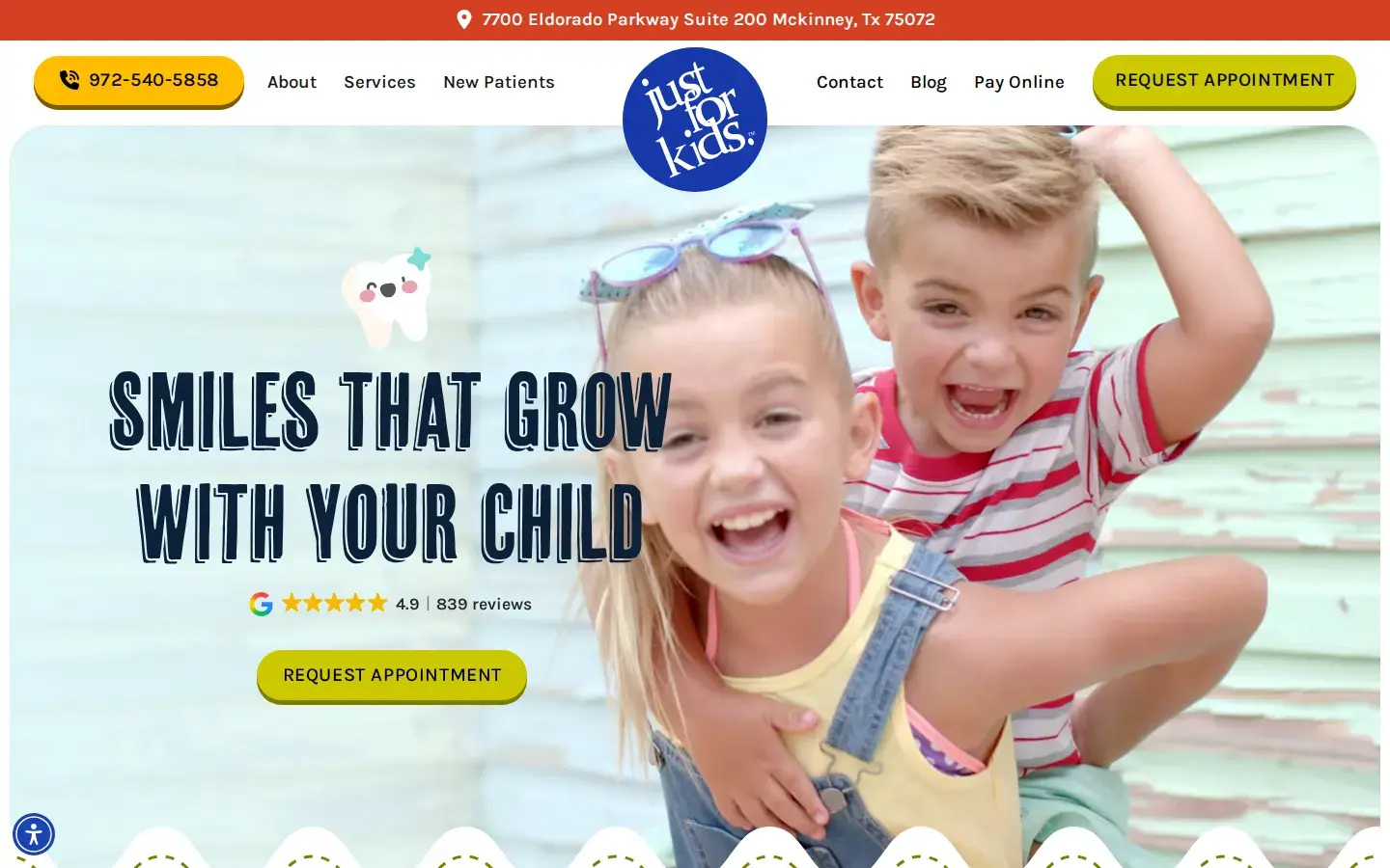 Homepage preview of Just For Kids Dentistry