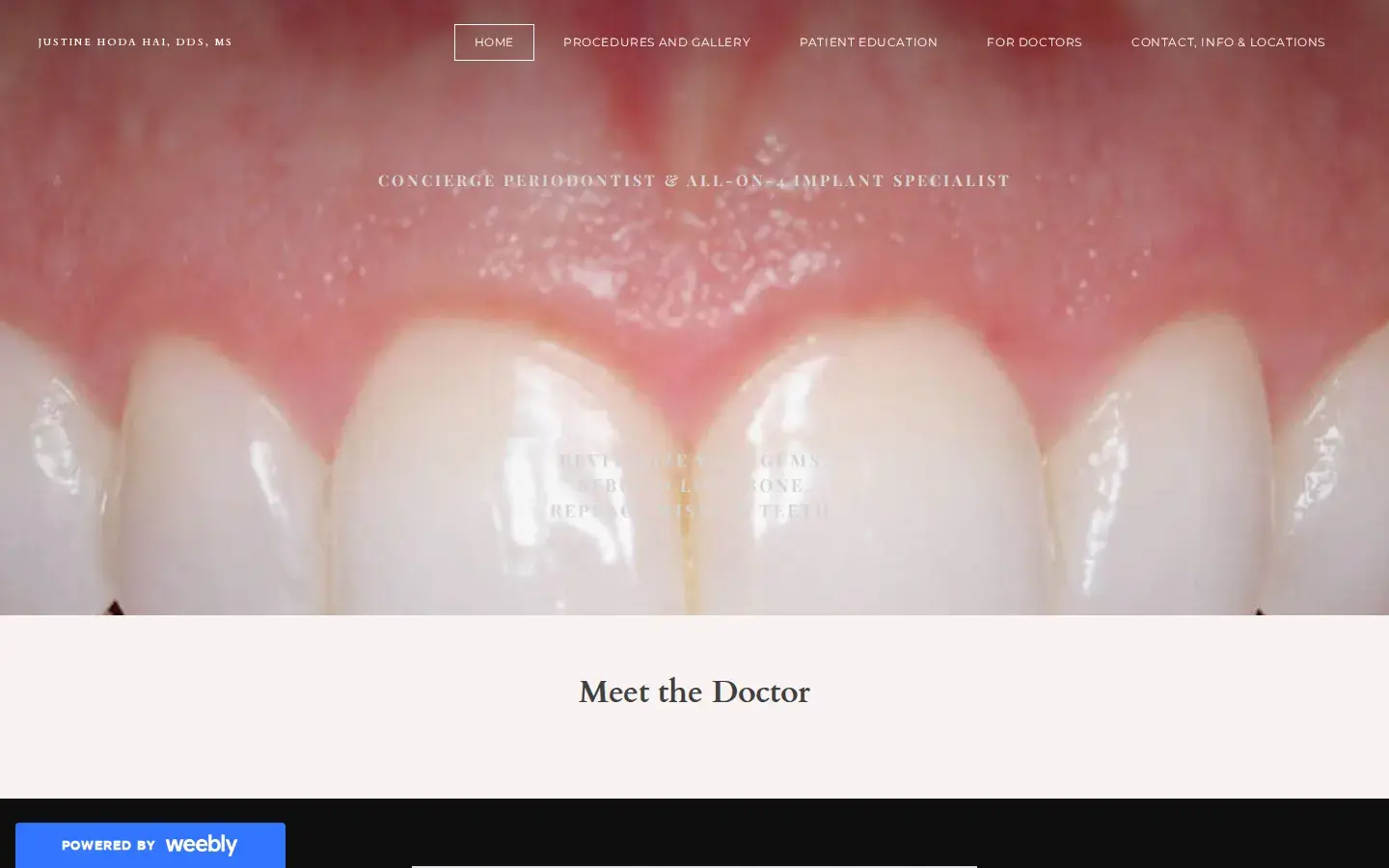 Homepage preview of Justine Hoda Hai DDS, MS