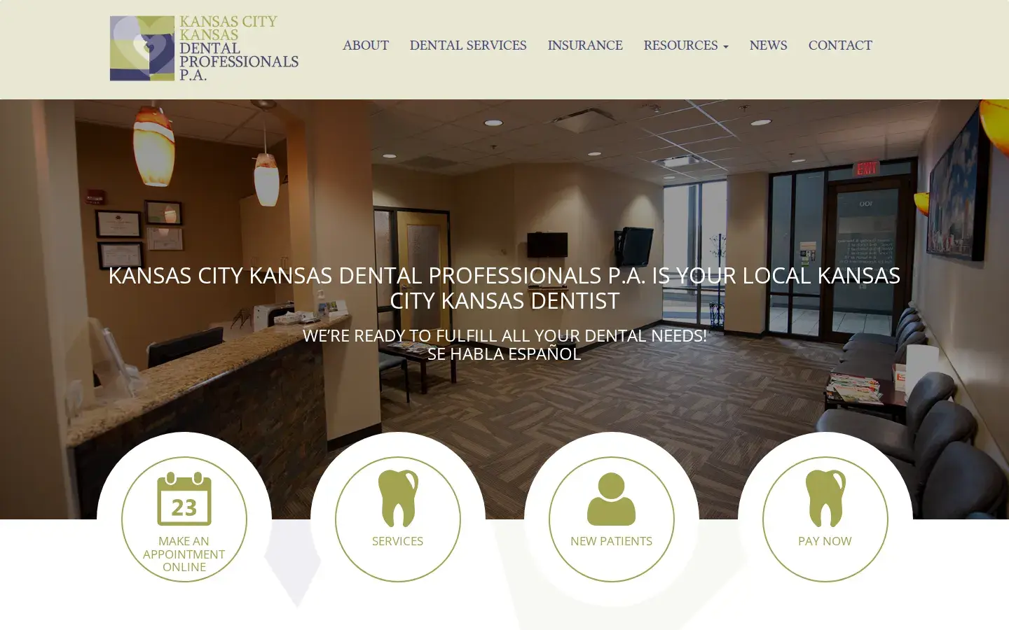 Homepage preview of KCK Dental Professionals