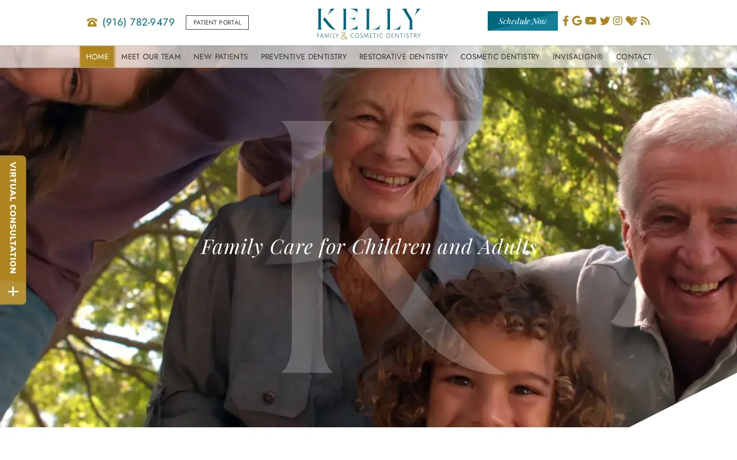 Homepage preview of Kelly Family & Cosmetic Dentistry