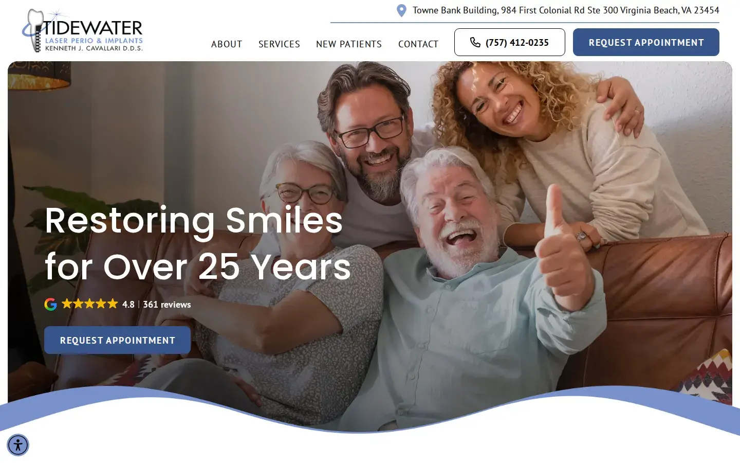 Homepage preview of Kenneth Cavallari, DDS of Chesapeake