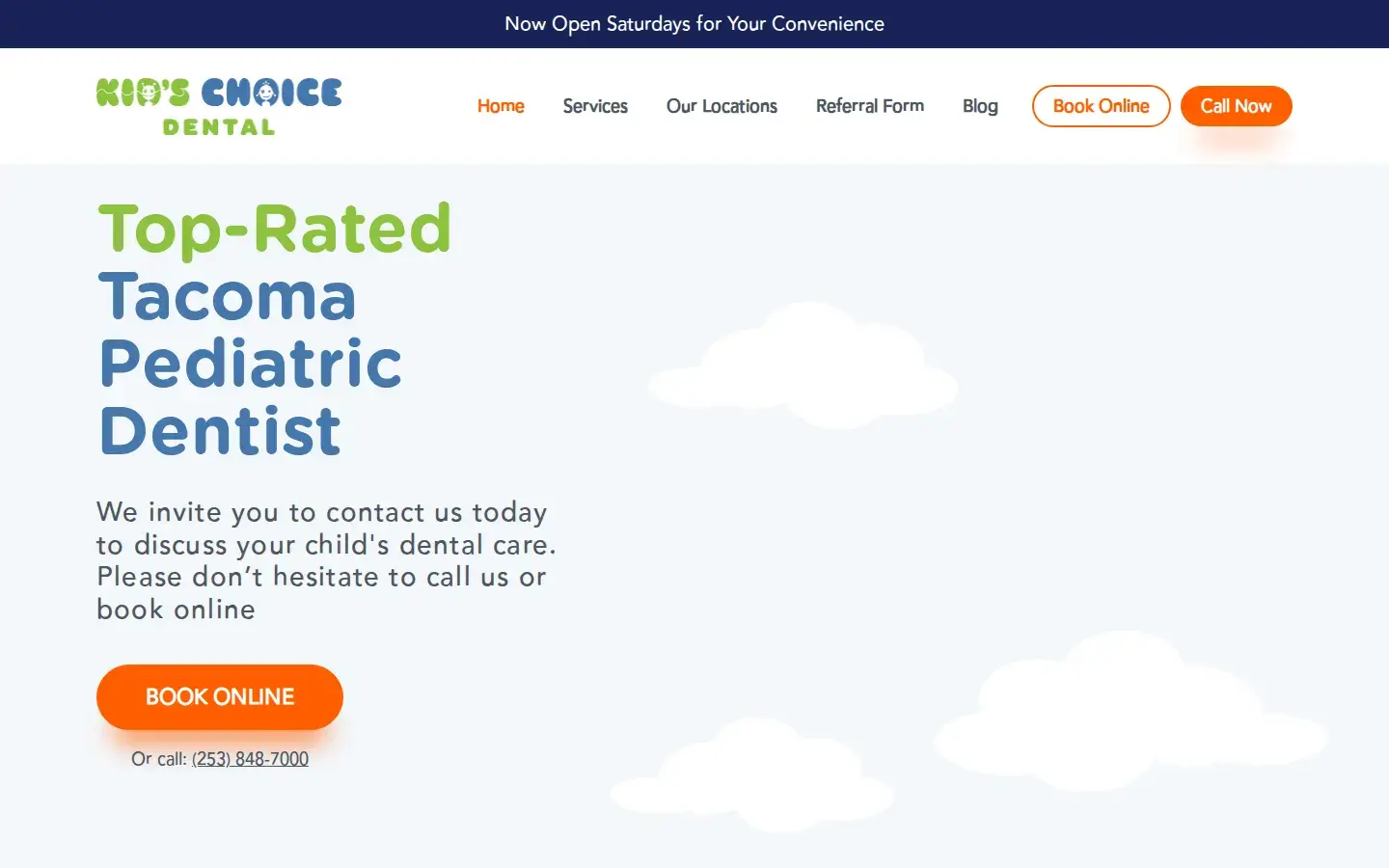 Homepage preview of Kid’s Choice Dental – Tacoma
