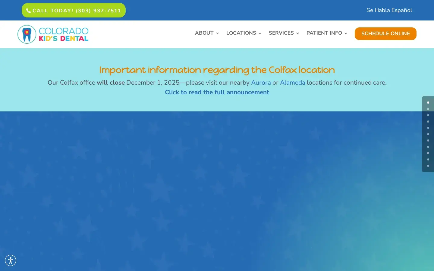 Homepage preview of Kid's Dental