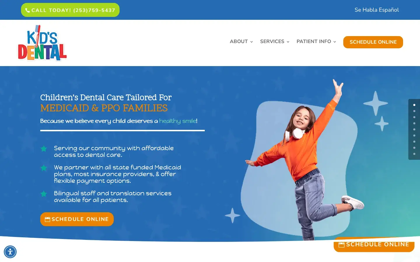Homepage preview of Kid’s Dental