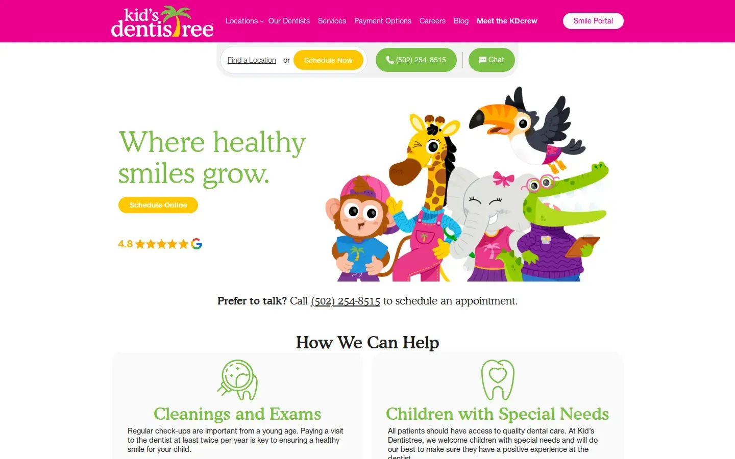 Homepage preview of Kid’s Dentistree Outer Loop