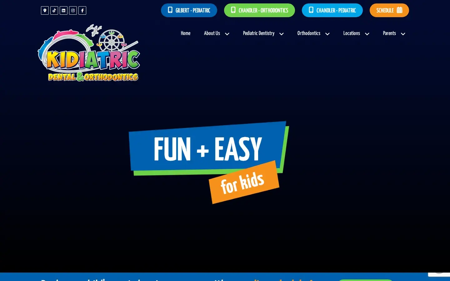 Homepage preview of Kidiatric Dental & Orthodontics