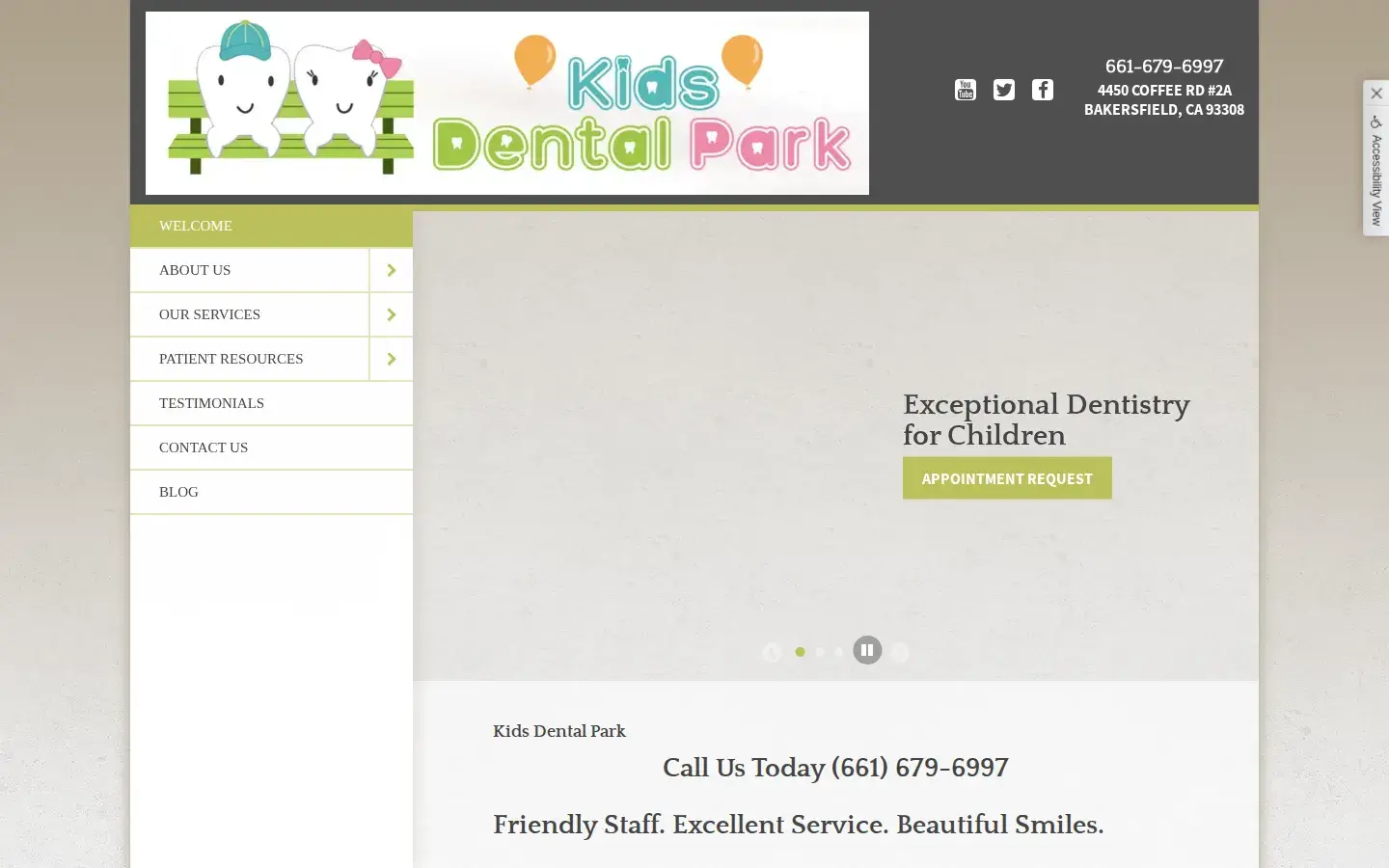 Homepage preview of Kids Dental Park