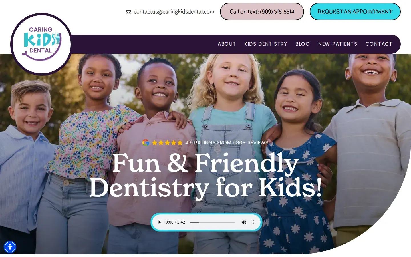 Homepage preview of Kids Dental Specialty