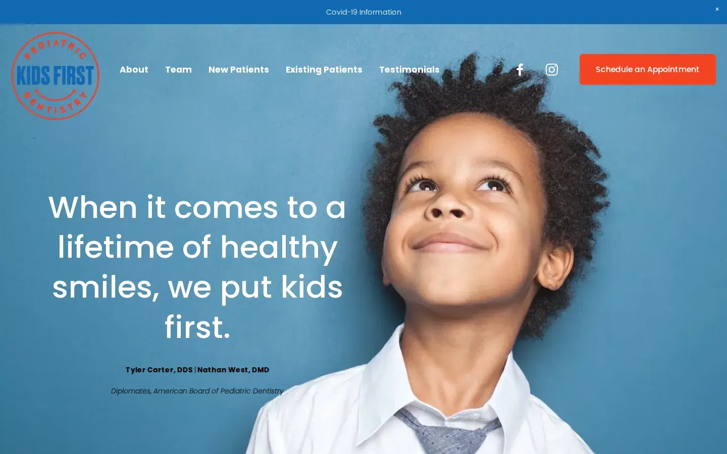 Homepage preview of Kids First Pediatric Dentist