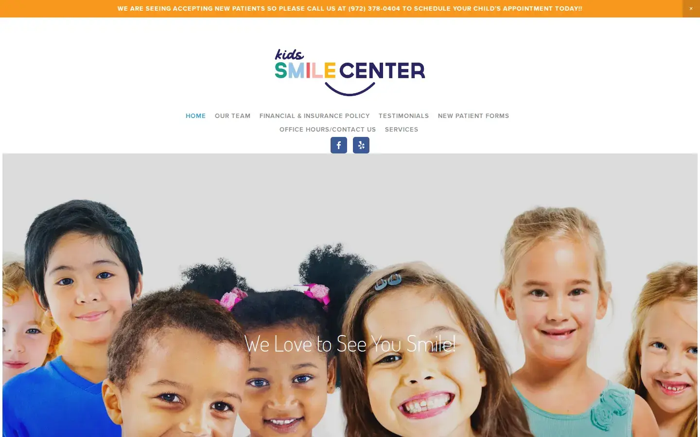 Homepage preview of Kids Smile Center