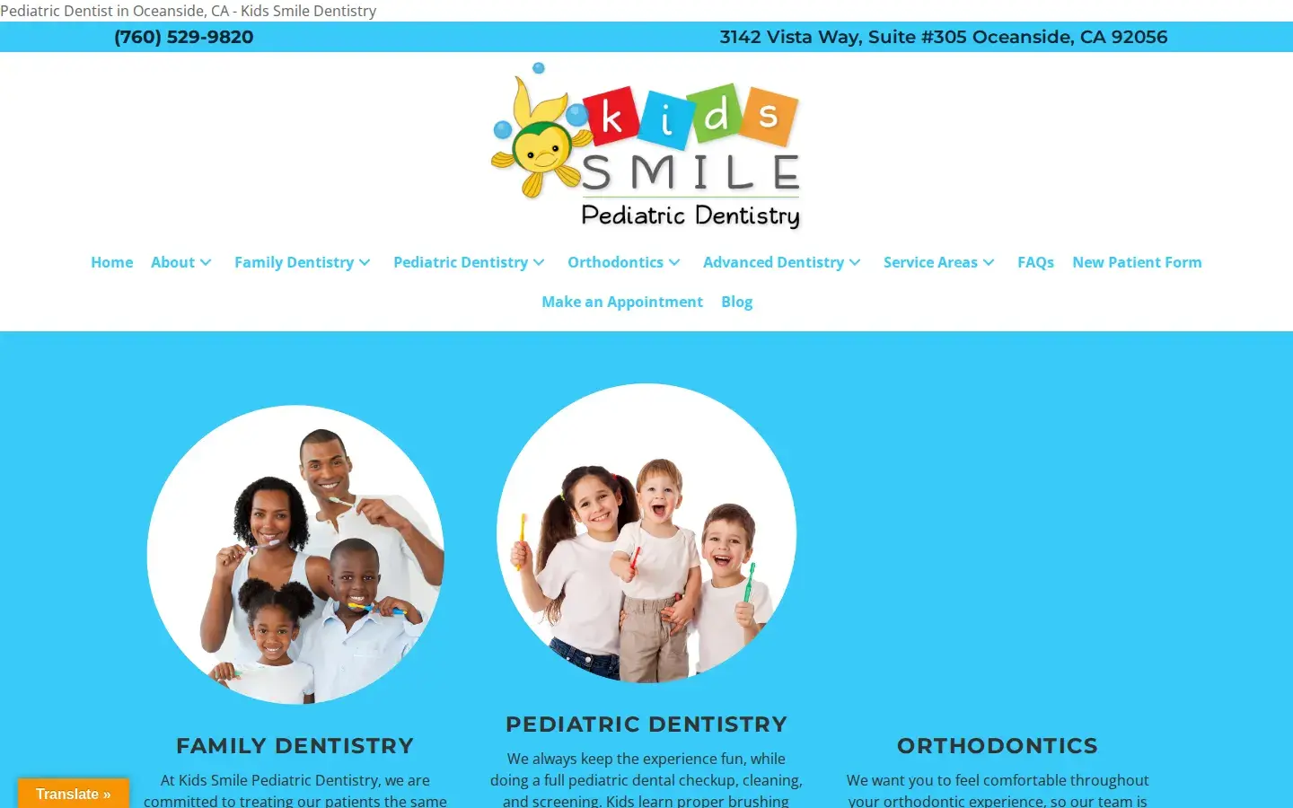 Homepage preview of Kids Smile Pediatric Dentistry