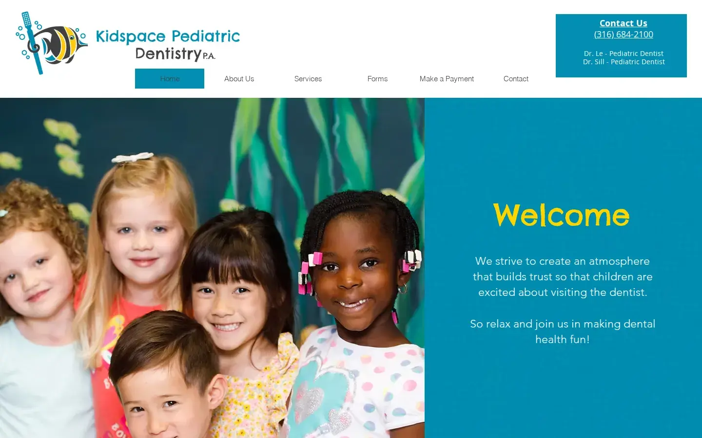 Homepage preview of Kidspace Pediatric Dentistry