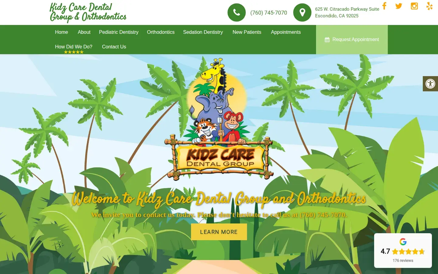 Homepage preview of Kidz Care Dental Corporation